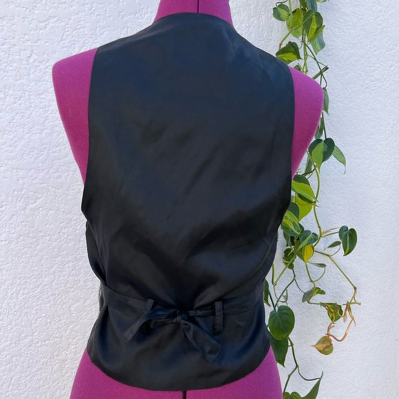 Karen Kane Brocade Jacquard Button Down Jacket Vest - Picture 4 of 6